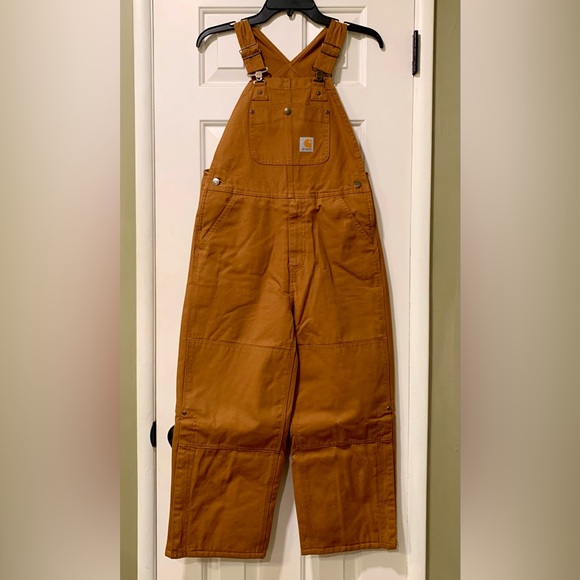 New Carhartt Big Boys Brown Loose Fit Canvas Overalls - Picture 1 of 4